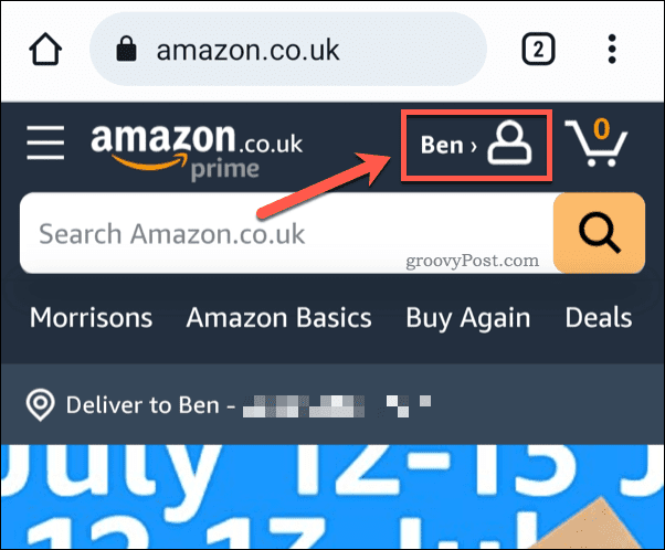Koppintson az Amazon-profil ikonra