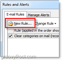 hozzon létre egy új szabályt az Outlook 2010-ben