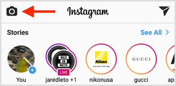 Instagram Live kamera ikonra