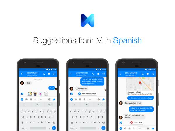 A Facebook Messenger felhasználói mostantól angolul és spanyolul is kaphatnak javaslatokat M-től.