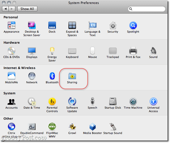 Fájlok és mappák megosztása OS X - Windows 7