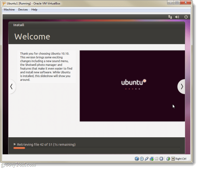ubuntu telepítési üdvözlő oldal