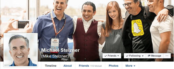 Michael Stelzner a MarketingProf Ann Handley ajánlására csatlakozott a Facebookhoz.