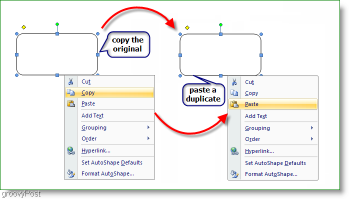 Microsoft Word 2007 Másolja az eredeti példányt, illessze be a másolatot