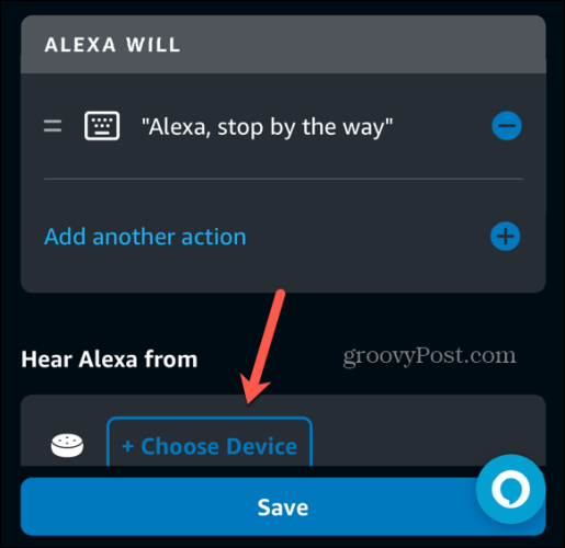 Alexa alkalmazás válassza ki az eszközt