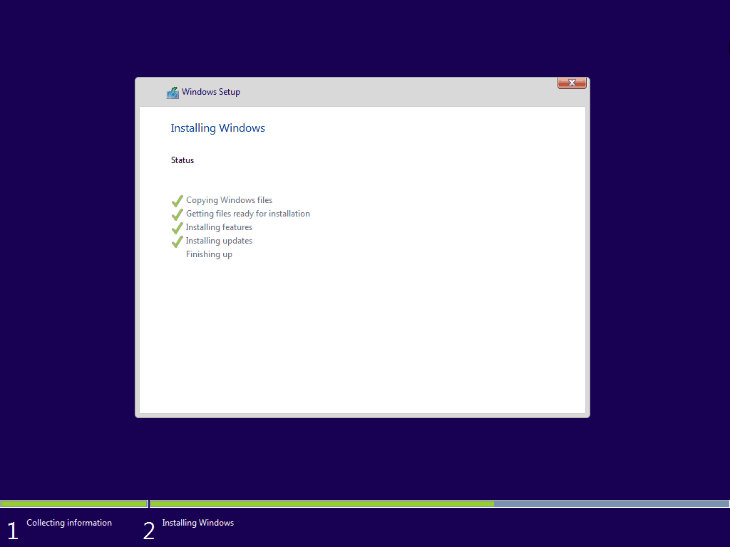 11 A Windows 10 telepítésének befejezése. Tiszta telepítés