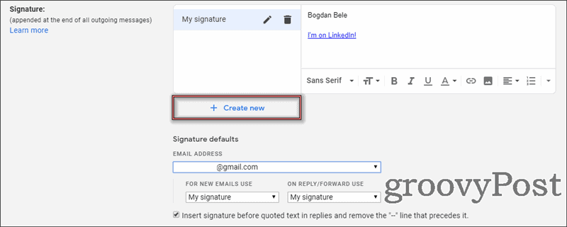 A Gmail több aláírása új beállításai
