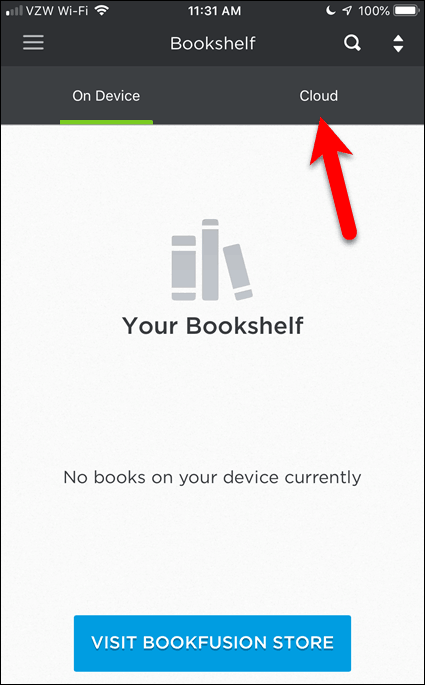 Nincs könyv a BookFusion alkalmazásban iOS-eszközön