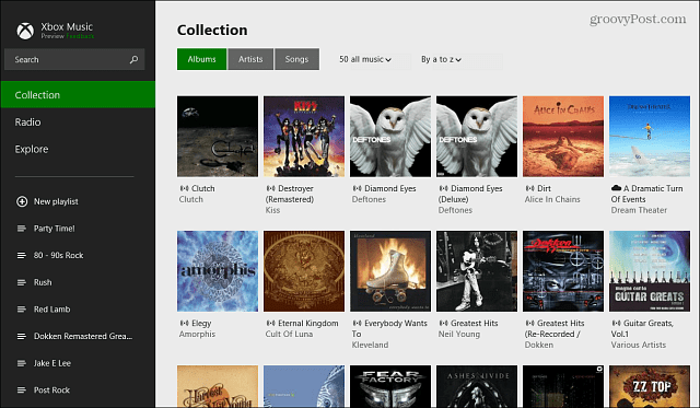 Xbox Zene App Album Gyűjtemény