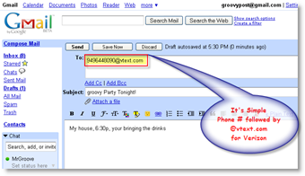 Küldjön txt üzenetet a GMAIL e-mail klienssel
