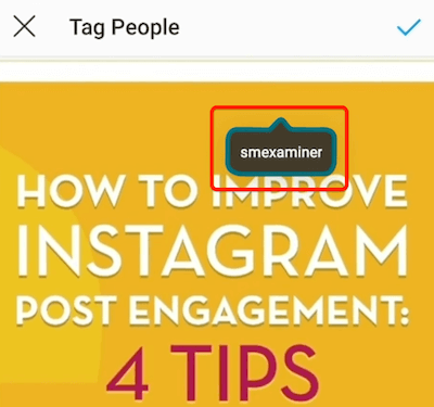 példa egy instagram post címkére, ha már alkalmazzák