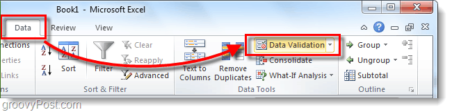 Legördülő listák hozzáadása és az adatok érvényesítése az Excel 2010 táblázatokhoz