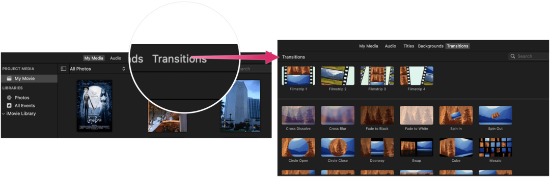 Videók szerkesztése az iMovie segítségével Az iMovie átmenetek