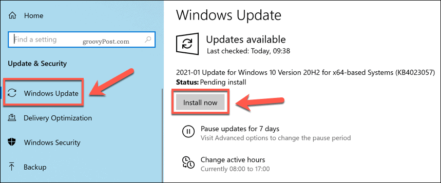 Új Windows-frissítések telepítése