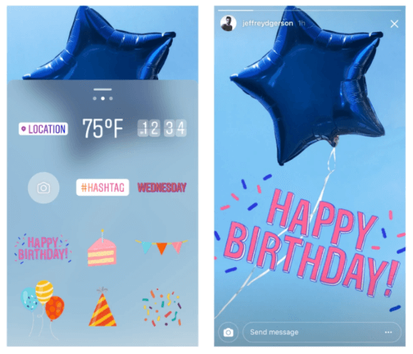 Az Instagram új születésnapi és ünnepi matricákkal ünnepli az Instagram-történetek egy évét.
