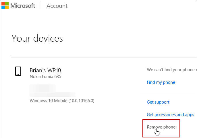Távolítsa el az eszköz Microsoft-fiókját