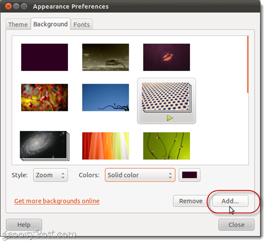 asztali szín ubuntu-ban