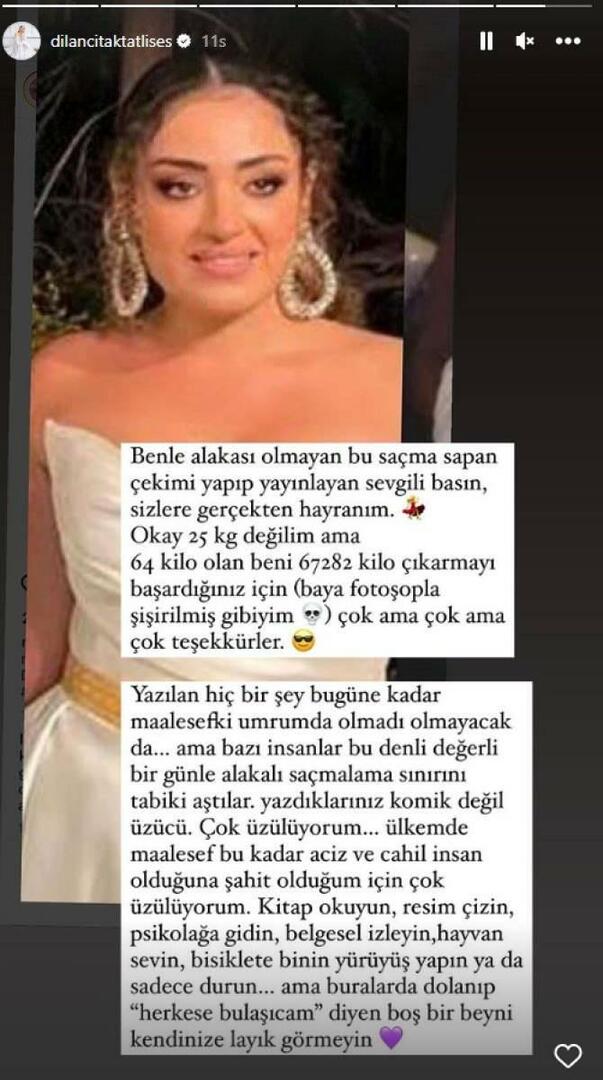 Dilan Çıtak közösségi média megosztása 