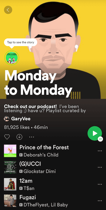 Hétfőtől hétfőig Spotify lejátszási lista a GaryVee-től