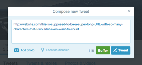 tweet egy hosszú URL-lel