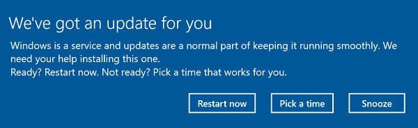 A Windows 10 alkotóinak frissítése az automatikus újraindítás megoldására a frissítések után