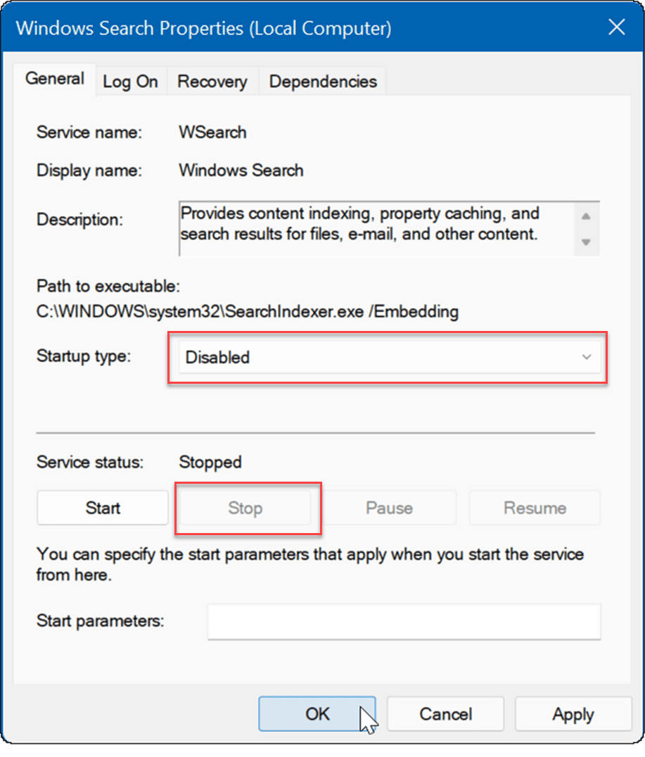 keresési indexelés kezelése Windows 11 rendszeren