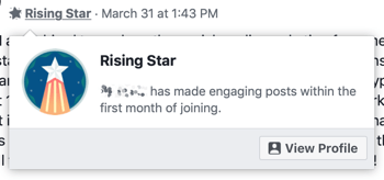 Hogyan használjuk a Facebook Csoportok szolgáltatásait, például a Rising Star csoport jelvényét