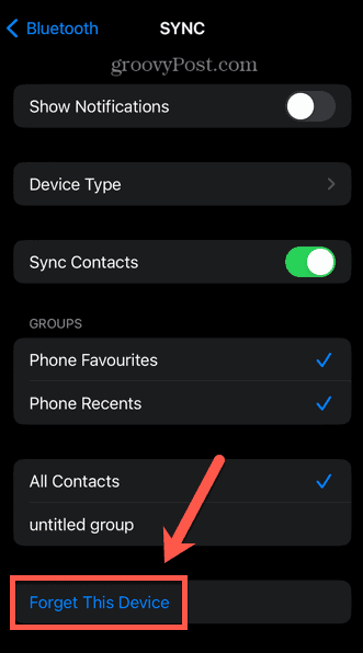 iphone felejtsd el a Bluetooth eszközt