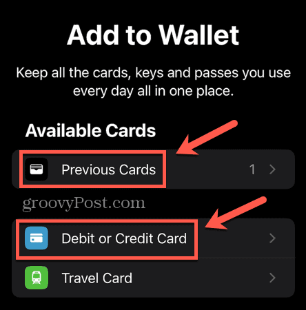 apple pay hozzáadása előző kártya vagy új betéti vagy hitelkártya