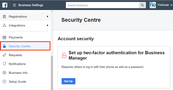 Használja a Facebook Business Manager alkalmazást, 1. lépés.