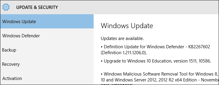 Kényszerítse a Windows 10 frissítést a novemberi frissítés kiadására