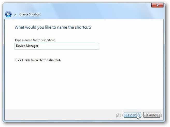 Hogyan hozhat létre parancsikont az Eszközkezelő elindításához a Windows 7 rendszerben