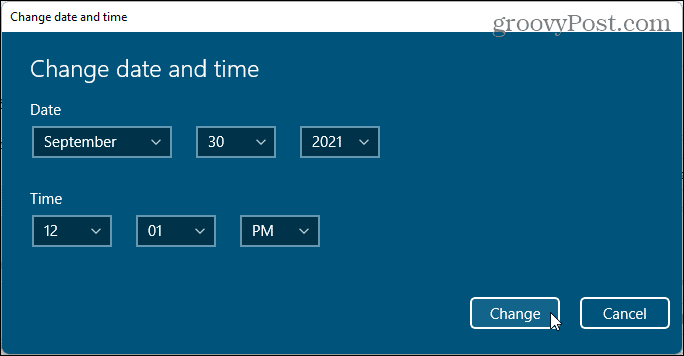 A dátum és idő párbeszédpanel módosítása a Windows 11 rendszerben