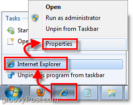 hogyan juthat el a Windows 7 illesztett parancsikonjainak rögzített parancsikonjaihoz
