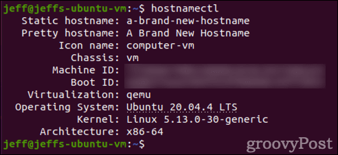 hostnameectl szép és statikus