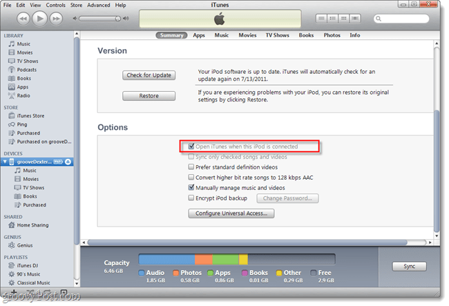 Hogyan állíthatjuk le az iTunes automatikus indítását az iPhone vagy az iPod iPod plug-inének bekapcsolásakor