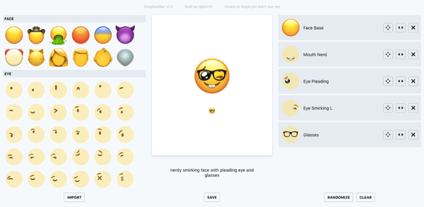 A phlntn emojibuilder segítségével hozhat létre egyedi hangulatjeleket.