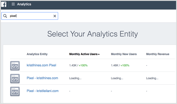 Facebook Analytics webhely