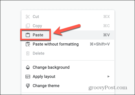 google slides paste