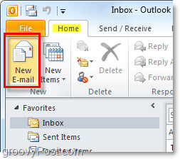 új Outlook 2010 e-mail létrehozása