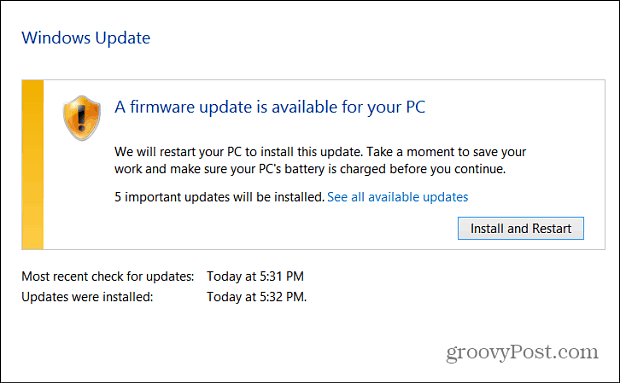 Windows Update firmware