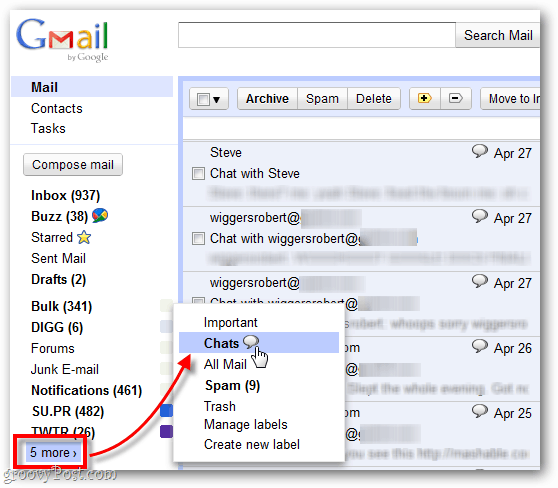 keressen régi rögzített beszélgetéseket a Gmailben
