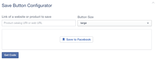 A facebook mentés gomb üres URL-re van állítva