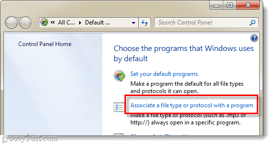 Társítson egy fájltípust egy programmal