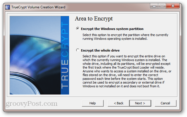 TrueCrypt: Titkosítsa a Windows rendszerpartícióját vs. titkosítsa az egész meghajtót