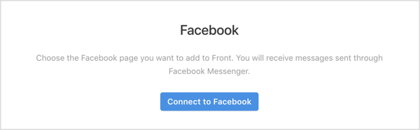 Kattintson a Connect to Facebook gombra a Front alkalmazásban.
