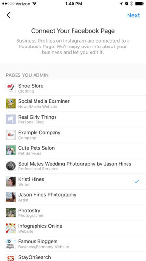 instagram üzleti profil csatlakozzon a facebook oldalhoz