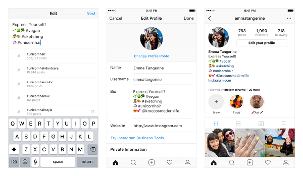 Az Instagram mostantól lehetővé teszi a felhasználók számára, hogy több hashtaghez és más fiókhoz linkeljenek a profil bioszakaszukból.