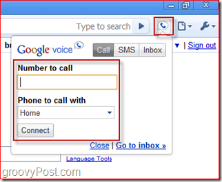 A Google Voice képernyőképe