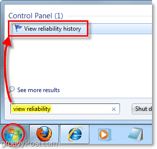 keresse meg a Windows 7 megbízhatósági előzményeit